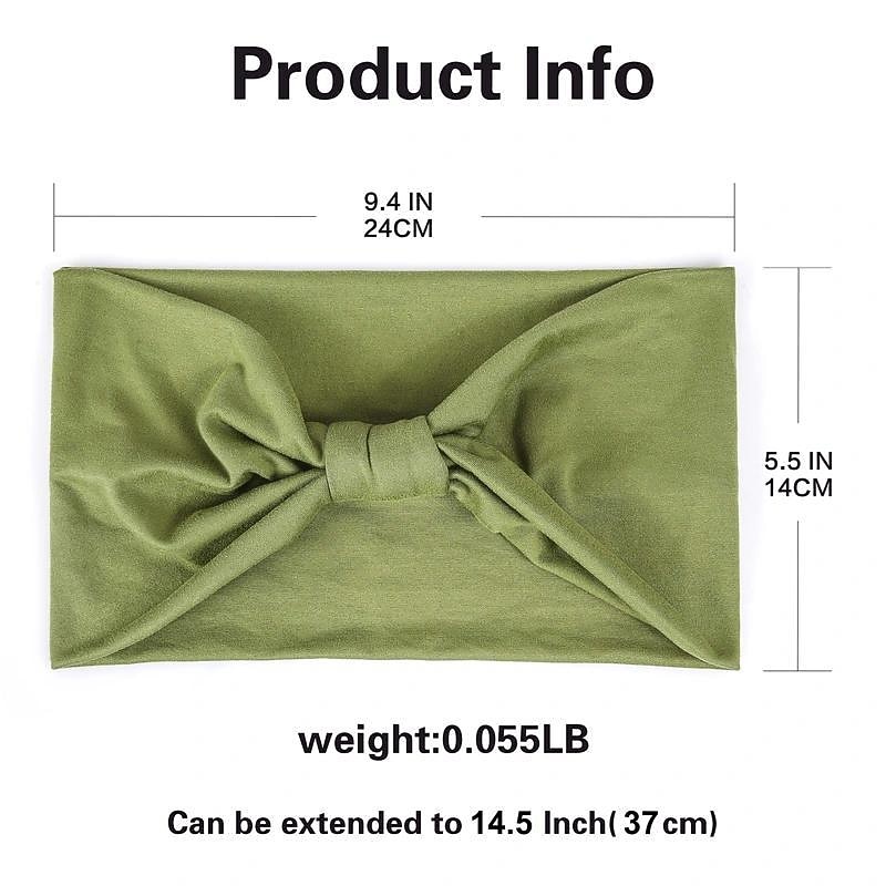 Wide Headbands For Women Non Slip Soft Elastic Hair Bands Yoga Running Sports Workout Gym Head Wraps , Knotted Cotton Cloth African Turbans Bandana3