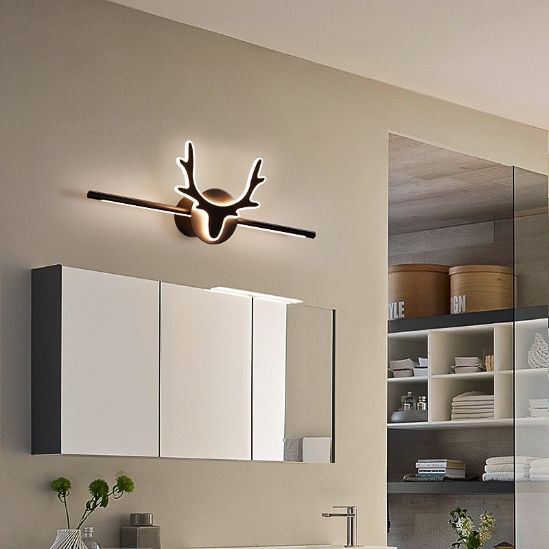 LED Mirror Front Lamp Vanity Light 80cm 20W Wall Light for Modern Simple Bedroom Bathroom  Aluminum Acrylic Black IP20 110-240V2