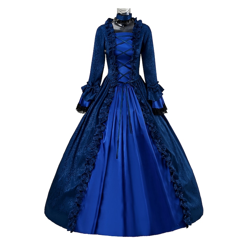 Rococo Victorian 18th Century Dress Party Costume Masquerade Maria Antonietta Plus Size Lace Bow Ball Gown Fancy Dress Women's Girls' Royal Halloween Masquerade Carnival Performance Event / Party