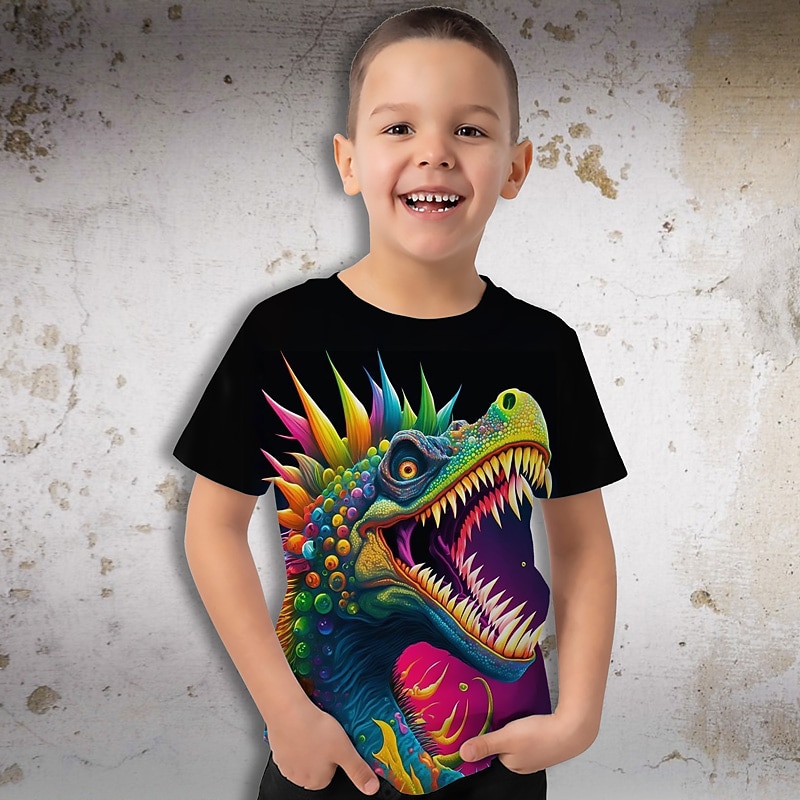 Boys 3D Graphic Animal Dragon T shirt Tee Short Sleeve 3D Print Summer Spring Active Sports Fashion Kids 3-12 Years Outdoor Casual Daily Regular Fit3