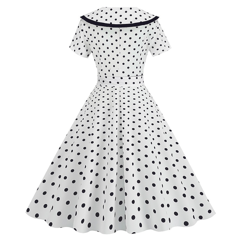 Polka Dots Retro Vintage 1950s Grease Outfits A Line Dress Rockabilly Swing Dress Polka Dot Fancy Dress Women's Casual Daily Adults' Dress Homecoming Dresses4