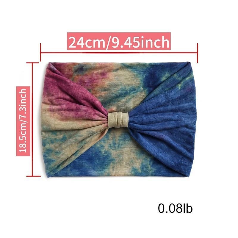 Tie Dye Sports Stretchy Headbands, Knotted Sweat Absorption Fitness Running Yoga Headbands2