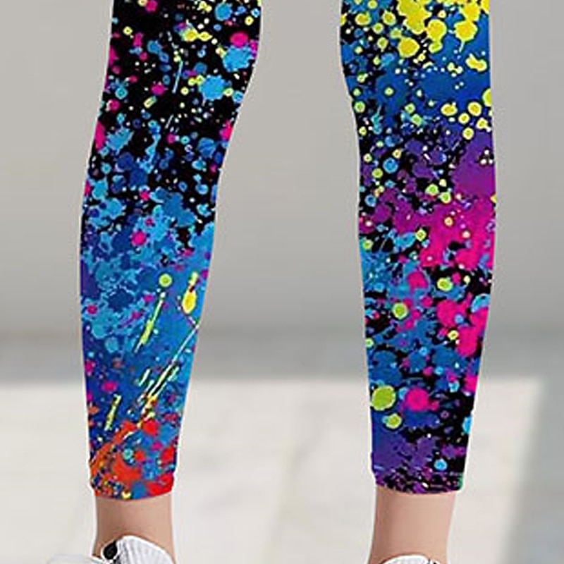 Girls' 3D Graphic Color Block Rainbow Leggings Summer Spring Active Cute Streetwear Kids 3-12 Years Outdoor Street Sport Slim4