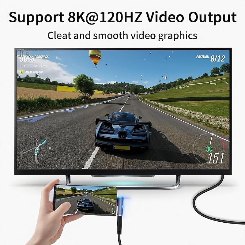 USB C Adapter,90 Degree Right Angle , Type C Male To Female Adapter Extender Support 100W Fast Charging 40Gbps Data Transfer 8K@60Hz Video Output For Laptops, Tablets, Mobile Phones3