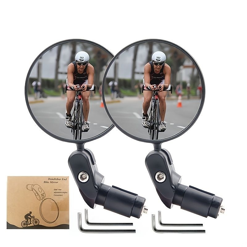 Boost Your Cycling Safety: 2pcs Bike Mirrors For Handlebars - Perfect Rear View Mirrors For Mountain & Road Bikes!