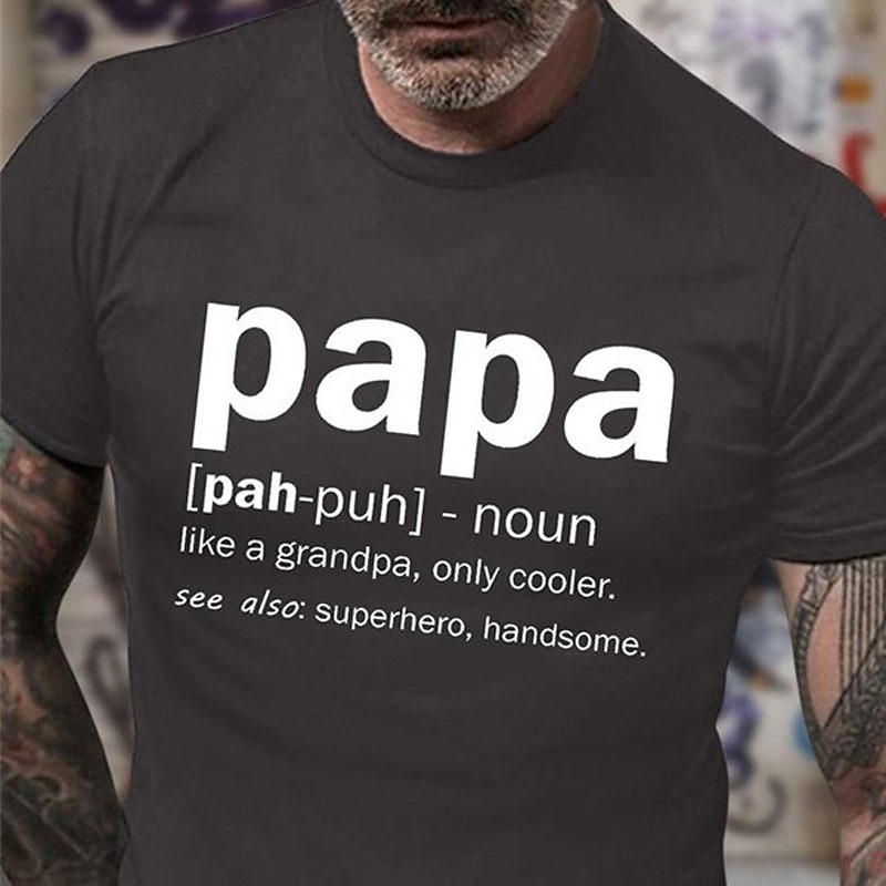 Men's Papa Definition Graphic T-Shirt - Funny Grandpa, Only Cooler Superhero Handsome Gift2