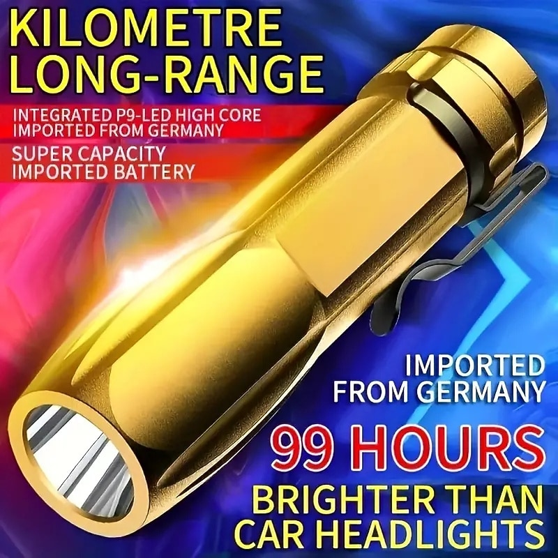 1pc Mini Portable LED Bright Flashlight With USB Fast Charging Water-resistant For Outdoor Hiking At Night