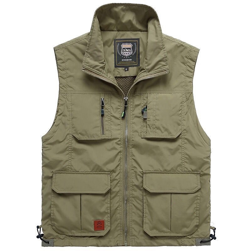 Men's Vest Gilet Fishing Vest Hiking Vest Sleeveless Vest Gilet Jacket Fishing Daily Wear Festival Business Basic Summer Multi Pocket Nylon Breathable Soft Comfortable Solid Colored Zipper Turndown - Main Image
