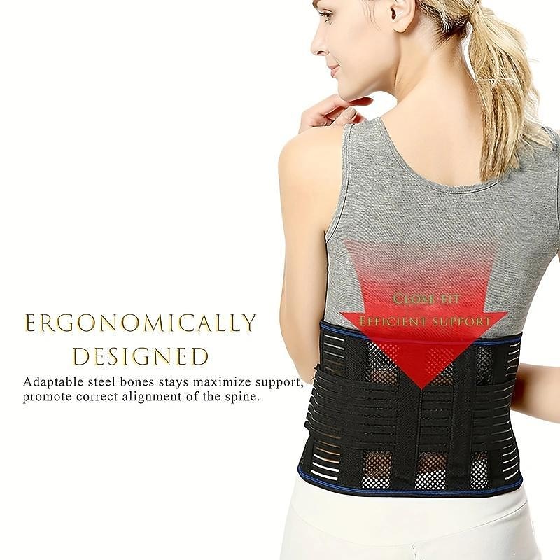 Medical Breathable Back Braces For Lower Back Pain Relief With 4 Stays, Adjustable Back Support Waist Belt For Men And Women For Work , Anti-skid Lumbar Support Belt For Herniated Disc, Sciatica, Scoliosis4