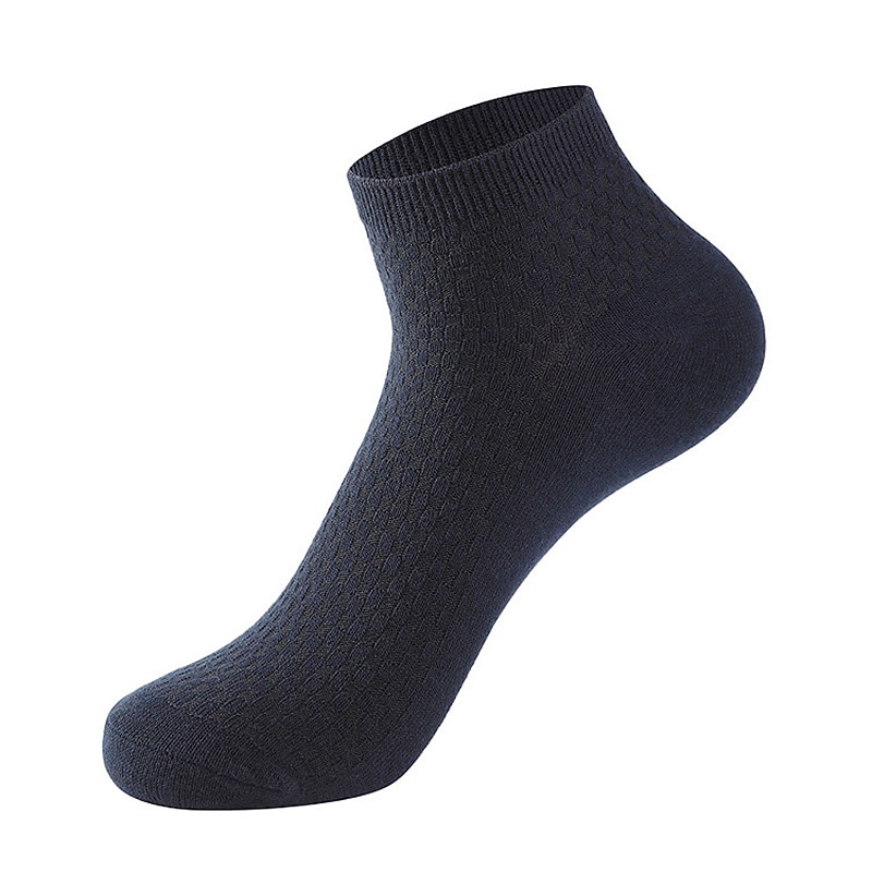 Men's 3 Pairs Crew Socks Low Cut Socks Black Light Grey Color Plain Casual Daily Basic Medium Summer Spring Fall Breathable 7