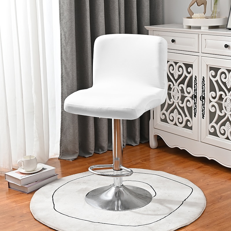 Stretch Bar Stool Cover Pub Counter Stool Chair Slipcover Square Swivel Barstool Chair Cover for Dining Room Cafe Seat Cover Protectors Non Slip with Elastic Bottom3