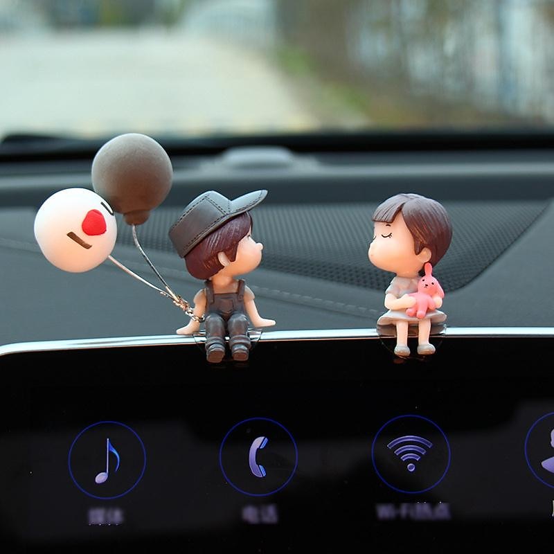 StarFire Car Decoration Cute Cartoon Couples Action Figure Figurines Balloon Ornament Auto Interior Dashboard Accessories Car Accessories For Girls Gifts