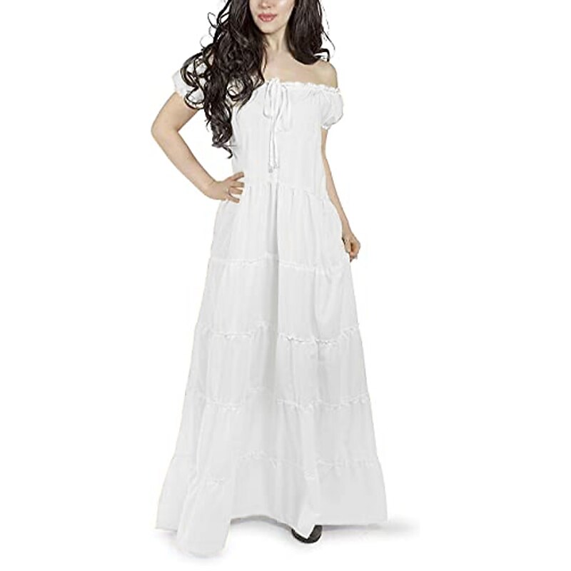 Irish Retro Vintage Medieval Renaissance Chemise OverDress Women's Costume Vintage Cosplay Vacation Casual Daily Festival Two Piece Dress Halloween3