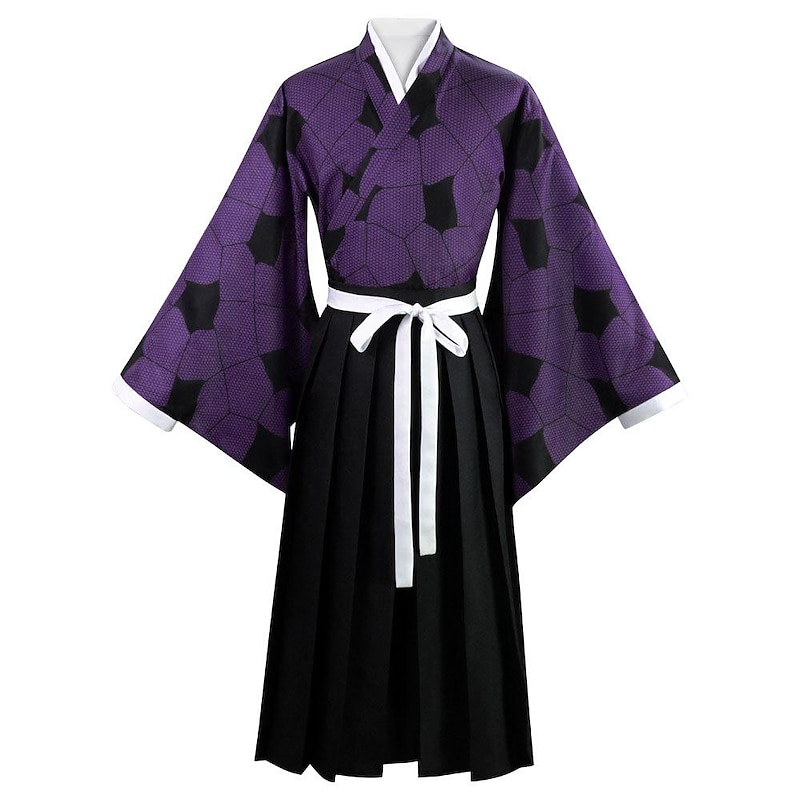 Kokushibou Cosplay Costumes with Temporary Tattoos Demon Slayer: Kimetsu no Yaiba Japanese Anime Cosplay Costumes Kimono Suits For Men's Women's3