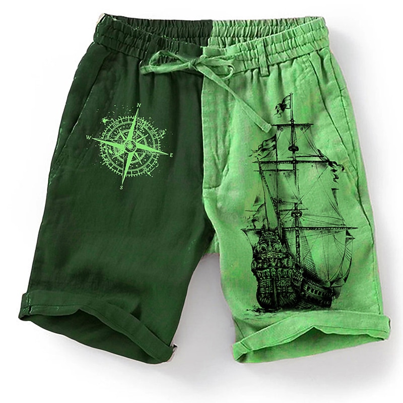 Men's Graphic Color Block Boat Shorts Summer Shorts Beach Shorts Mid Waist Streetwear Hawaiian Designer Casual Daily Holiday Drawstring Elastic Waist 3D Print Designer Clothing Apparel4