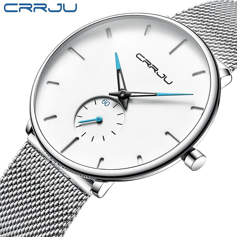 CRRJU Sports Men's Quartz Watch Ultra-thin Casual Minimalist Analog Quartz Watch Waterproof Sport Watch Men Quartz Watch Relogio Masculino