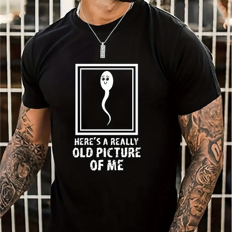 Men's Letter Graphic Prints T Shirt Graphic Tee Polyester Short Sleeve Graphic Shirt Black White Blue Comfortable Tee Outdoor Street Fashion Designer Clothing