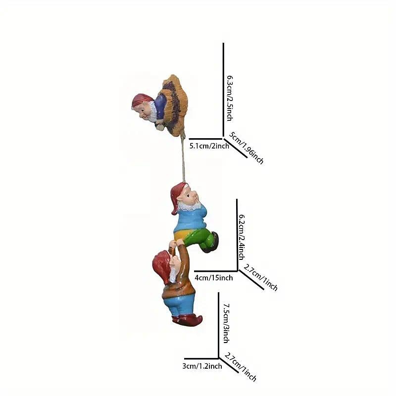 Gnome Garden Decor, 1pc Garden Gnome Statue, Climbing Gnomes Fairy Tree Hugger Garden Art Outdoor For Four Seasons Decor, Resin Crafts Ornaments For Patio, Lawn, Yard Art Decoration3
