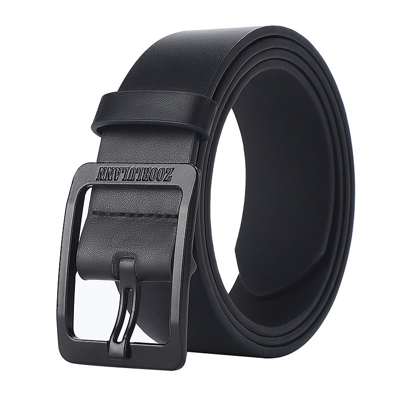 Men's Faux Leather Belt Frame Buckle Black Coffee Alloy Retro Traditional Plain Daily Wear Going out Weekend2