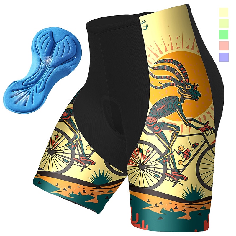 Men's Graphic Funny Cycling Shorts Bike Padded Shorts / Chamois Bottoms Mountain Bike MTB Road Bike Cycling Sports 3D Pad Quick Dry Moisture Wicking Breathable Yellow Pink Spandex Clothing Apparel