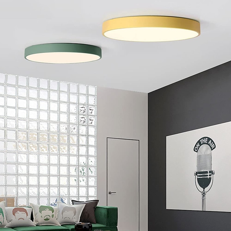 Ceiling Light 9" Macaron Ultra-thin 5cm Bright & Power Saving Modern Acrylic Round Flush Mount LED Ceiling Lamp Warm White 110-240V3