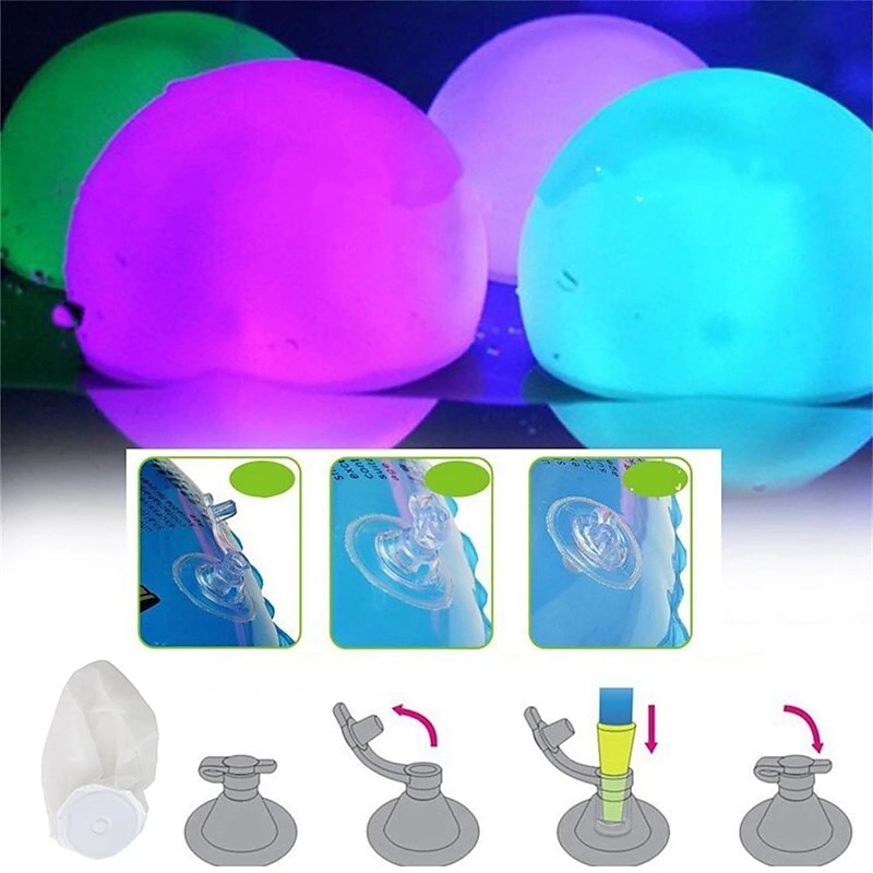 16-Color LED Pool Floating Light, LED Glowing Beach Ball 40cm 60cm Remote Control Waterproof Inflatable Floating Pool Light Yard Lawn Party Lamp4