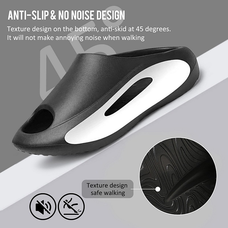 Men's White Slide Sandals with Red Cutout Design – Lightweight and Comfortable Slip-On Footwear for Casual and Summer Wear4