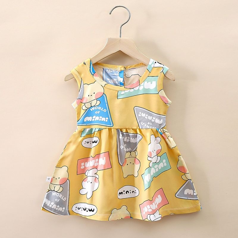 Kids Girls' Dress Cartoon Sleeveless School Active Daily Cotton Above Knee Summer Dress Spring Fall 7-13 Years4