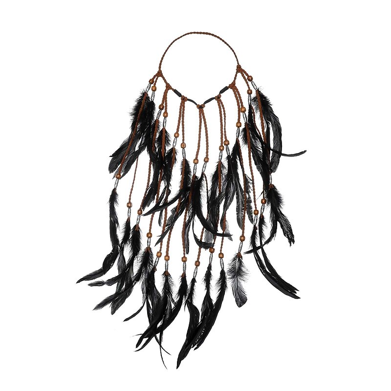 Boho Headdress Feather Headband Accessories Feather Elastic Gypsy Festival Headband Indian Fancy Headpieces 1970s2