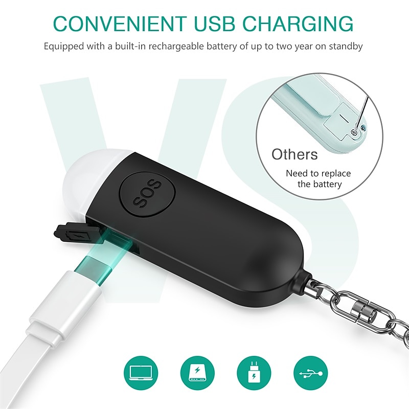 Self Defense Women Alarm 130dB Girl Security Protect Alert Personal Safety Scream Loud Keychain Emergency Alarm4