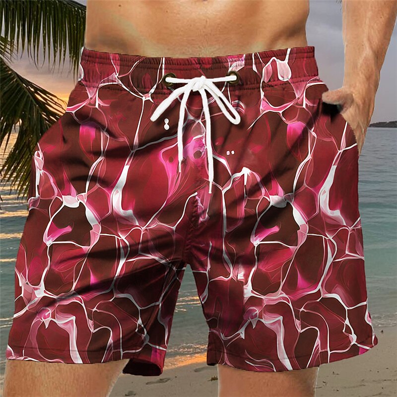 Men's Color Block Graphic Prints Swim Trunks Swim Shorts Board Shorts Mid Waist Hawaiian Boho Casual Daily Holiday Drawstring with Mesh lining Elastic Waist Designer Clothing Apparel4