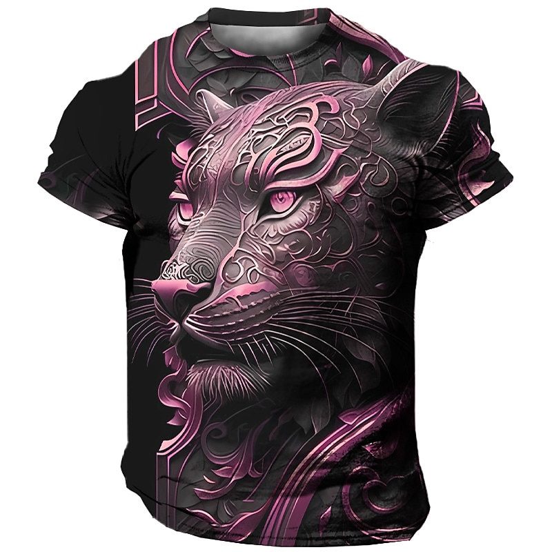 Men's Graphic Animal T Shirt Short Sleeve T shirt 3D Print Crew Neck Shirt Vintage Fashion Designer Outdoor Daily Sports Silver Yellow Light Green Spring & Summer Clothing Apparel S M L XL 2XL 3XL3