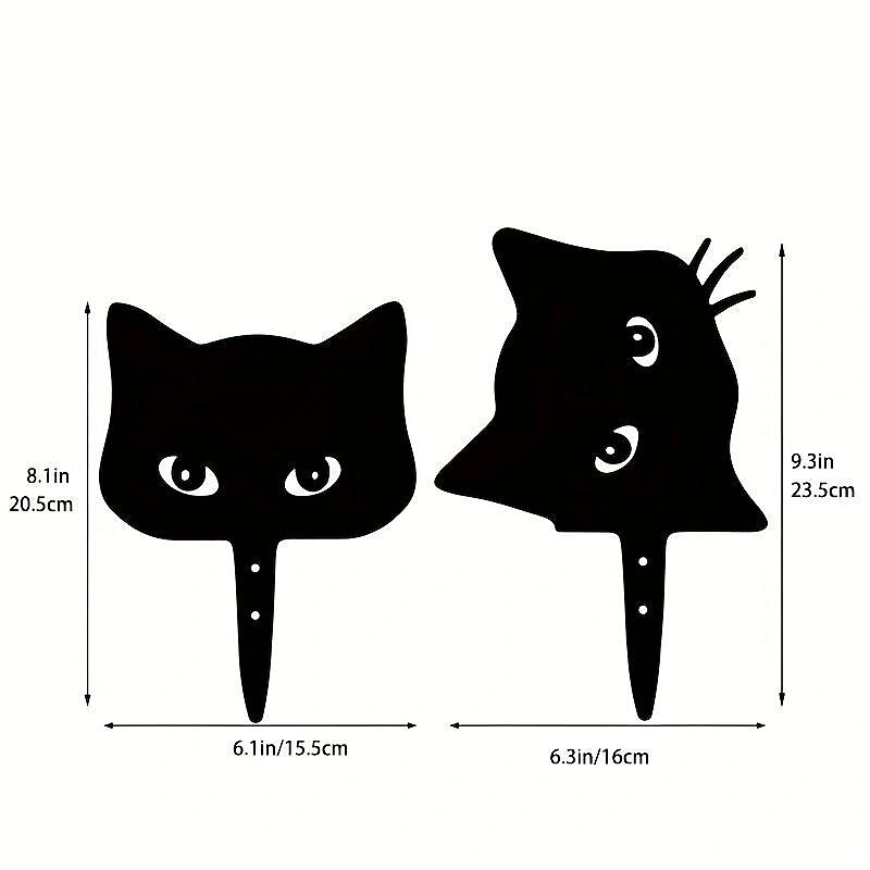 2pcs Silhouette Peeping Cat Metal Plug-in Garden Yard Art Halloween Decor Farmhouse Home Decor Outdoor Ornaments Decor Courtyard Lawn Gift Ideal For Cat Lovers3
