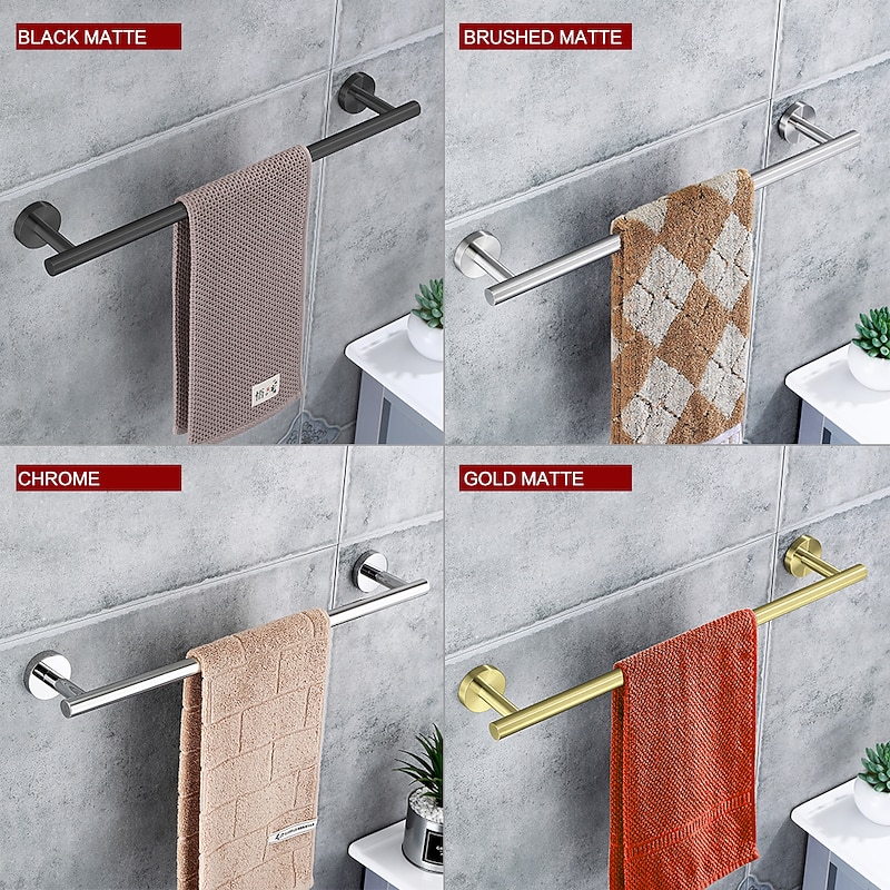 Wall Mounted Towel Rail, Bath Accessories Thicken Stainless Steel Shower Towel Rack for Bathroom, Towel Holder 30-60cm4