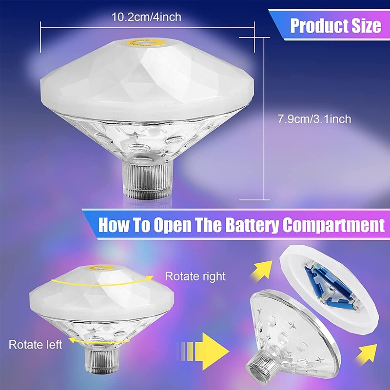 Swimming Pool Lights for Pool LED Color Changing Floating Pool Lights That Float with 8 Modes Lighting Underwater Waterproof Floating Pond Light for Disco Pool Pond Fountain Garden Party3