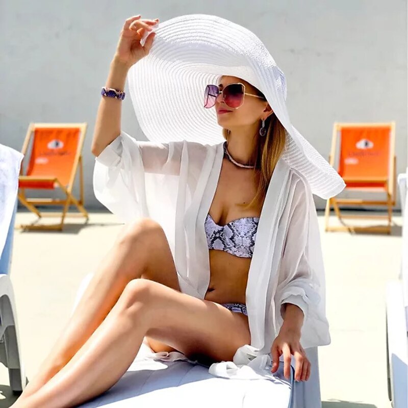 Oversized Brim Sun Hat, Women Elegant Breathable Straw Hats Outdoor Easter Beach Travel Sunscreen Cap Valentines Gifts4