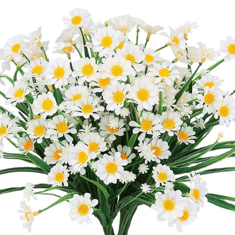 1PC Artificial Flowers Daisy Plastic Plants Home Decoration Window Outdoor Plastic Flowers Wedding Decoration2