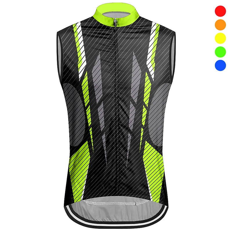 Men's Cycling Vest Cycling Jersey Geometic Sleeveless Bike Vest / Gilet Jersey Top with 3 Rear Pockets Mountain Bike MTB Road Bike Cycling Quick Dry Back Pocket Moisture Wicking Breathable Sports