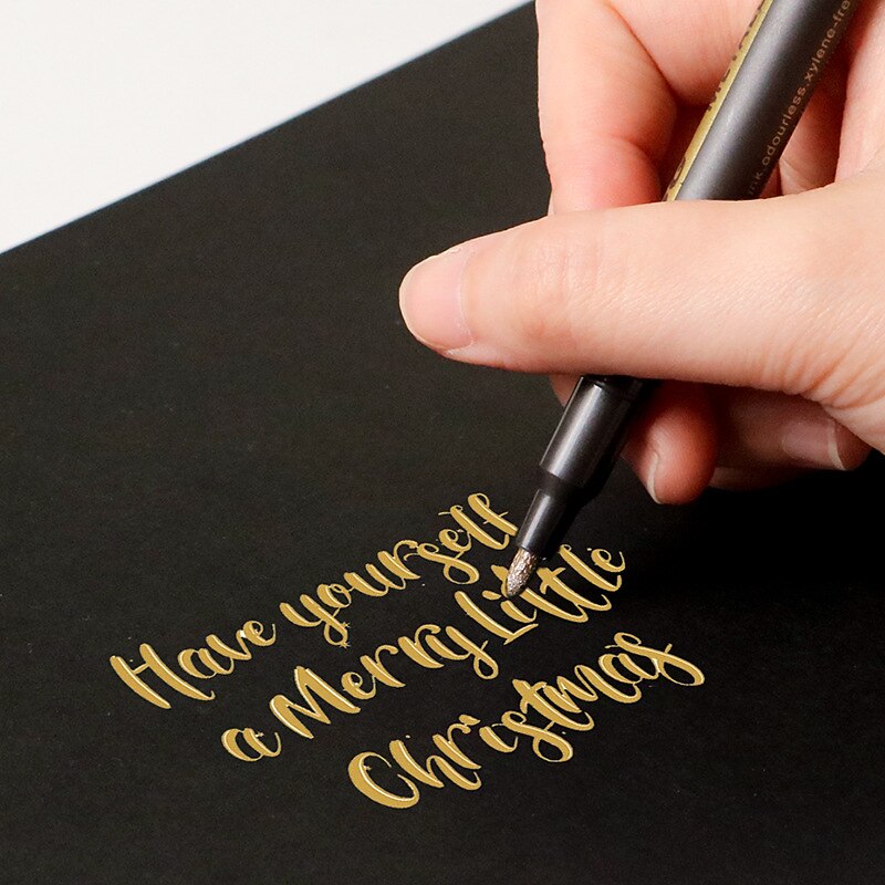 10 Vibrant Colors Metallic Markers - Perfect for Rock Painting DIY Photo Albums Scrapbook Crafts and More!4