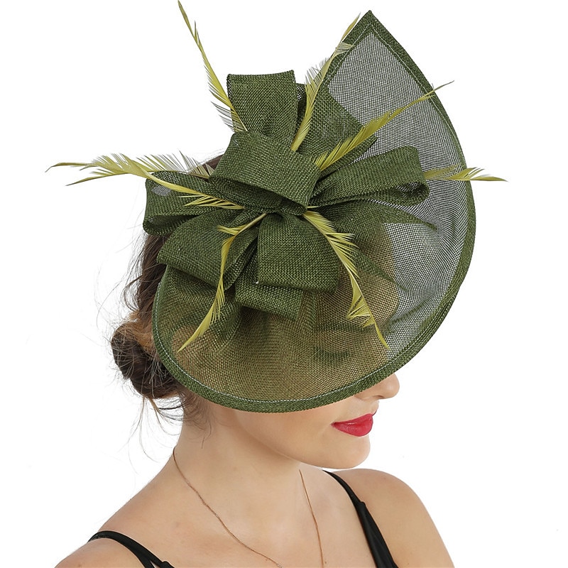 Fascinators Fabric Kentucky Derby Horse Race Elegant Retro With Feather Bowknot Headpiece Headwear