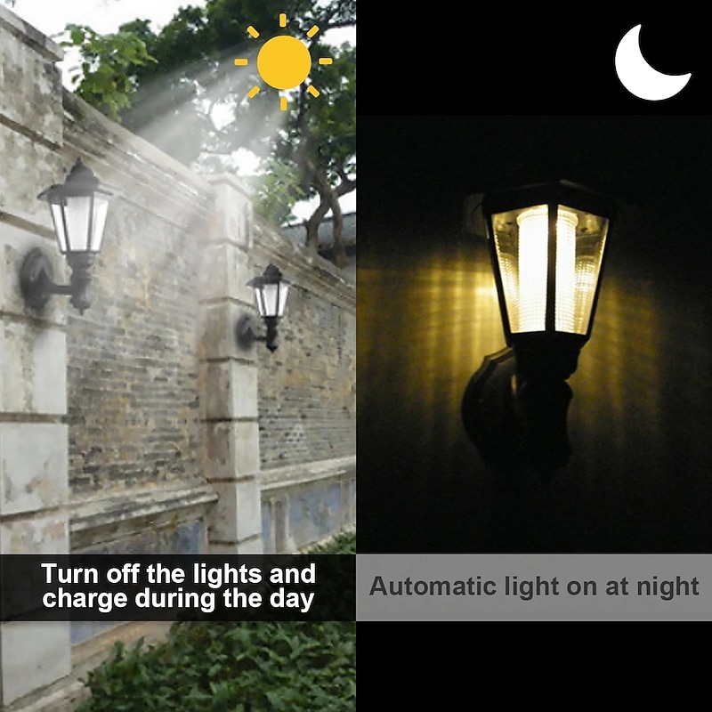 Outdoor LED Solar Sconce LED Wall Lamp Retro Lantern Garden Porch Decor Waterproof Outdoor Solar Street Light4