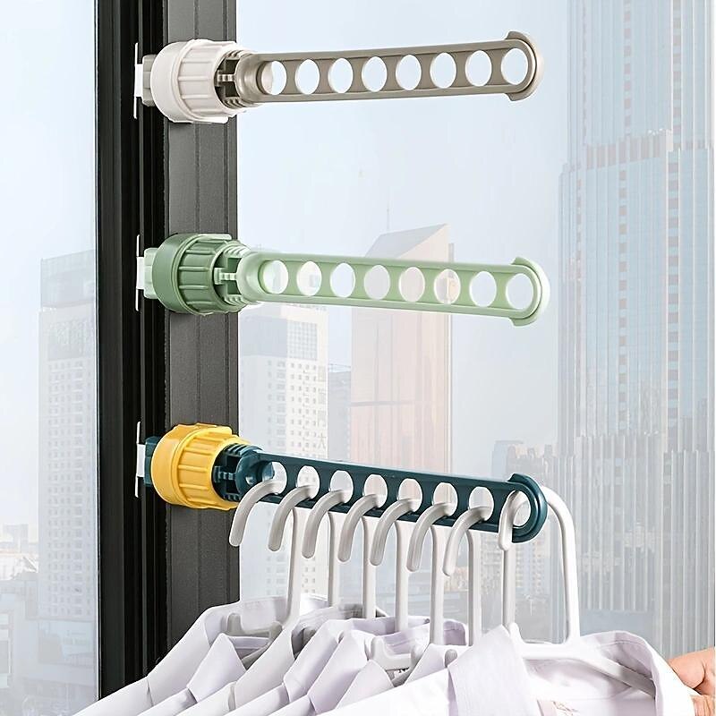 1PCS 8-Hole Clothes Drying Rack, Portable Indoor Outdoor Hanging Balcony Window Closet Drying Rack