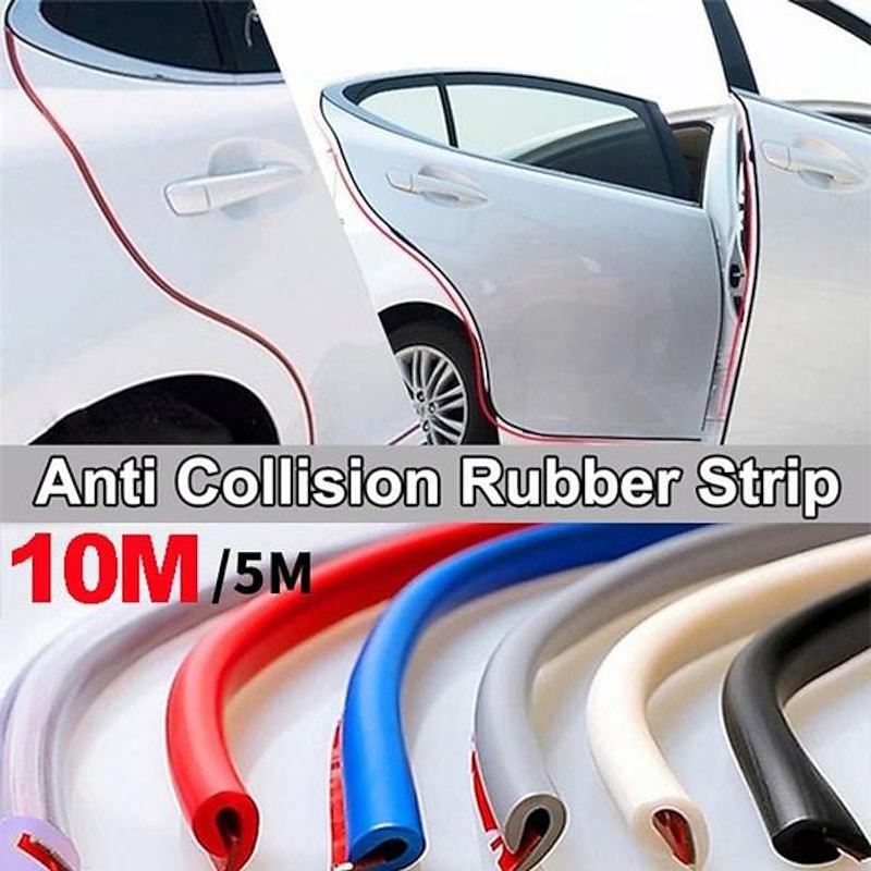 Universal Car Door Edge Protector Trim, 10M/5M Anti-Collision Rubber Moulding Strip, Scratch Guard for Auto Styling & Protection