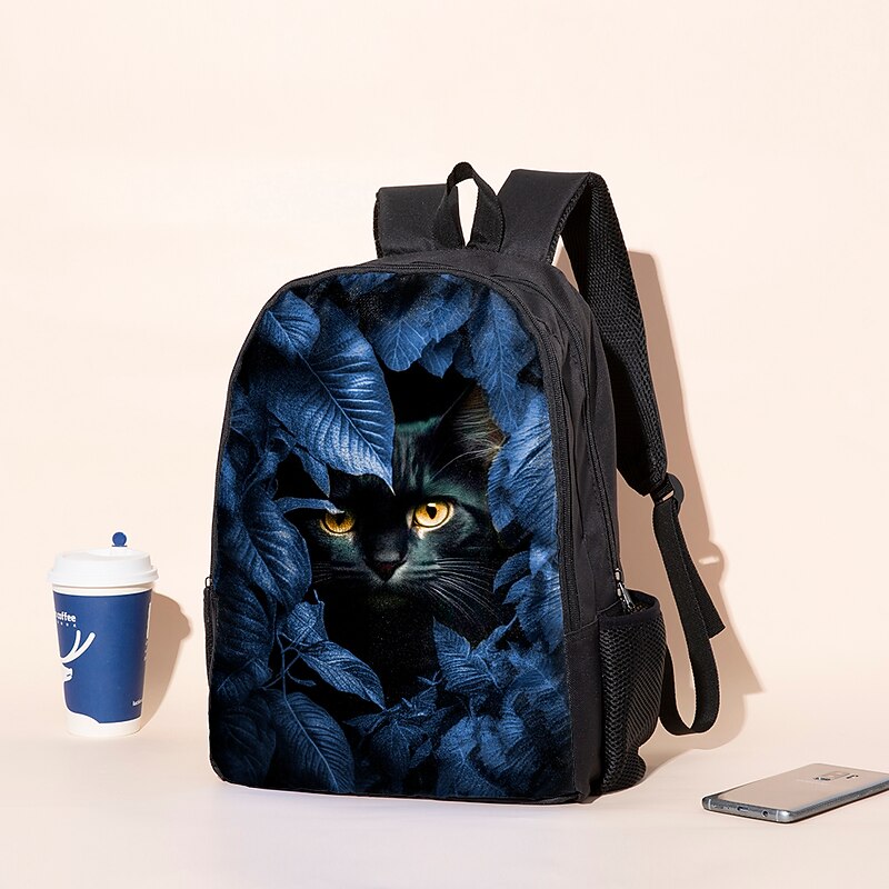 Jungle Black Cat Backpack for Girls and Boys – Mysterious Eyes Animal Print School Bag for Kids or Daily Adventure Use4