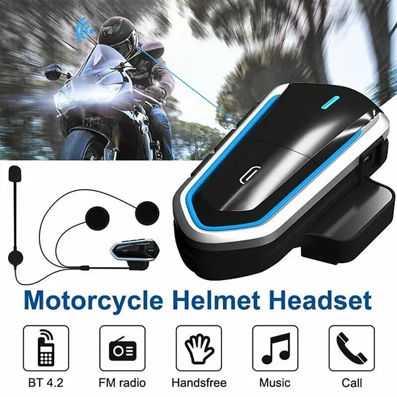 Motorcycle Headset Bluetooth Helmet Intercom Waterproof Helmet Headset Bluetooth 4.1 Motorcycle Accessories