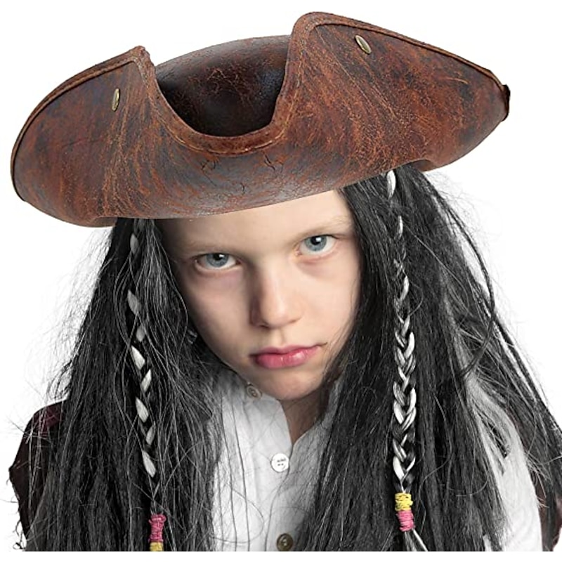 Retro Vintage Punk & Gothic 17th Century Cosplay Costume Hat Pirate Viking Fancy Dress Men's Women's Boys' Pirate Halloween Carnival Masquerade Performance Stage Masquerade Kid's Teen Adults' Hat3
