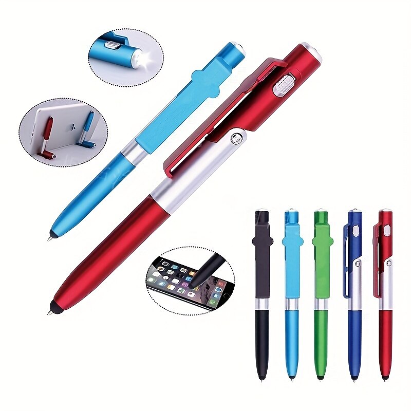 1 PCS Multi-function 4-in-1 Foldable Ballpoint Pen Stylus (Flashlight  Support) For Tablet Cellphone Gift For Birthday/Easter/President's Day/Boy/Girlfriends2