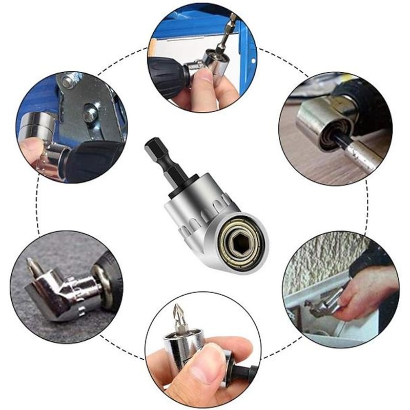 High Quality 105 Degrees 1/4&amp;quot; Extension Hex Drill Bit Adjustable Hex Bit Angle Driver Screwdriver Socket Holder Adaptor Tools4