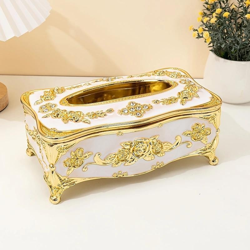 Tissue Box Holder, Vintage Toilet Paper Holder, Elegant Acrylic Facial Tissue Napkin Dispenser Holder For Bedroom, Coffee Table, Bathroom, Home, Restaurant, Wedding4