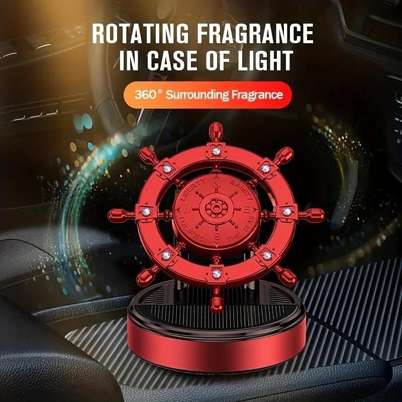 Car Perfume Fragrance Solar Aromatherapy Rotating Rudder Car Air Freshener Diffuser Parfume Gift Box Car Decor Auto Accessories2